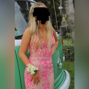 Pink embellished prom dress (worn once)